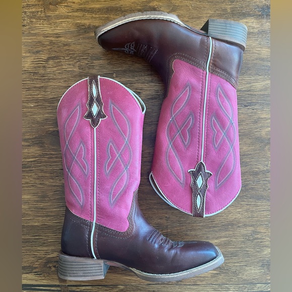 Justin Women’s Gypsy Pink Cowboy Boots size 6.5 - Picture 8 of 12